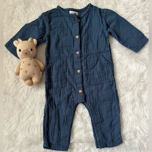 Little Planet Organic Cotton Blue Kids Jumpsuit